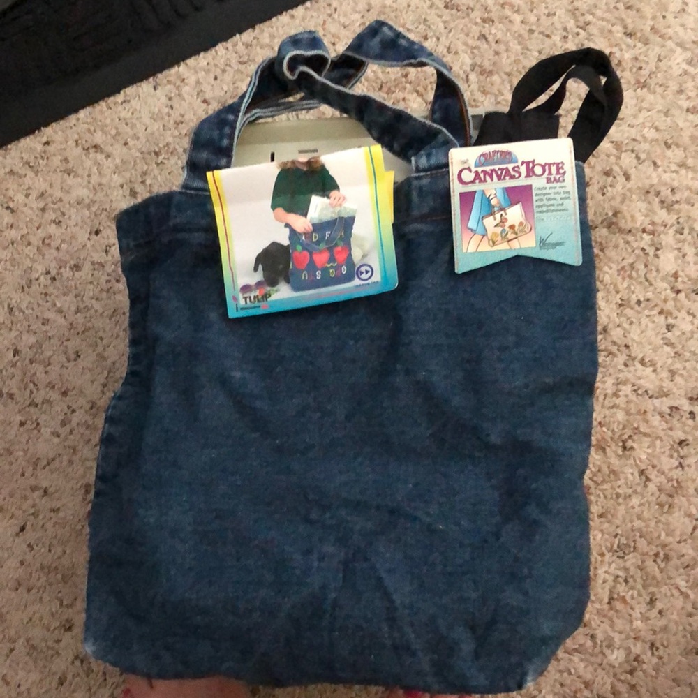 NWT Blue Denim canvas tote bag.